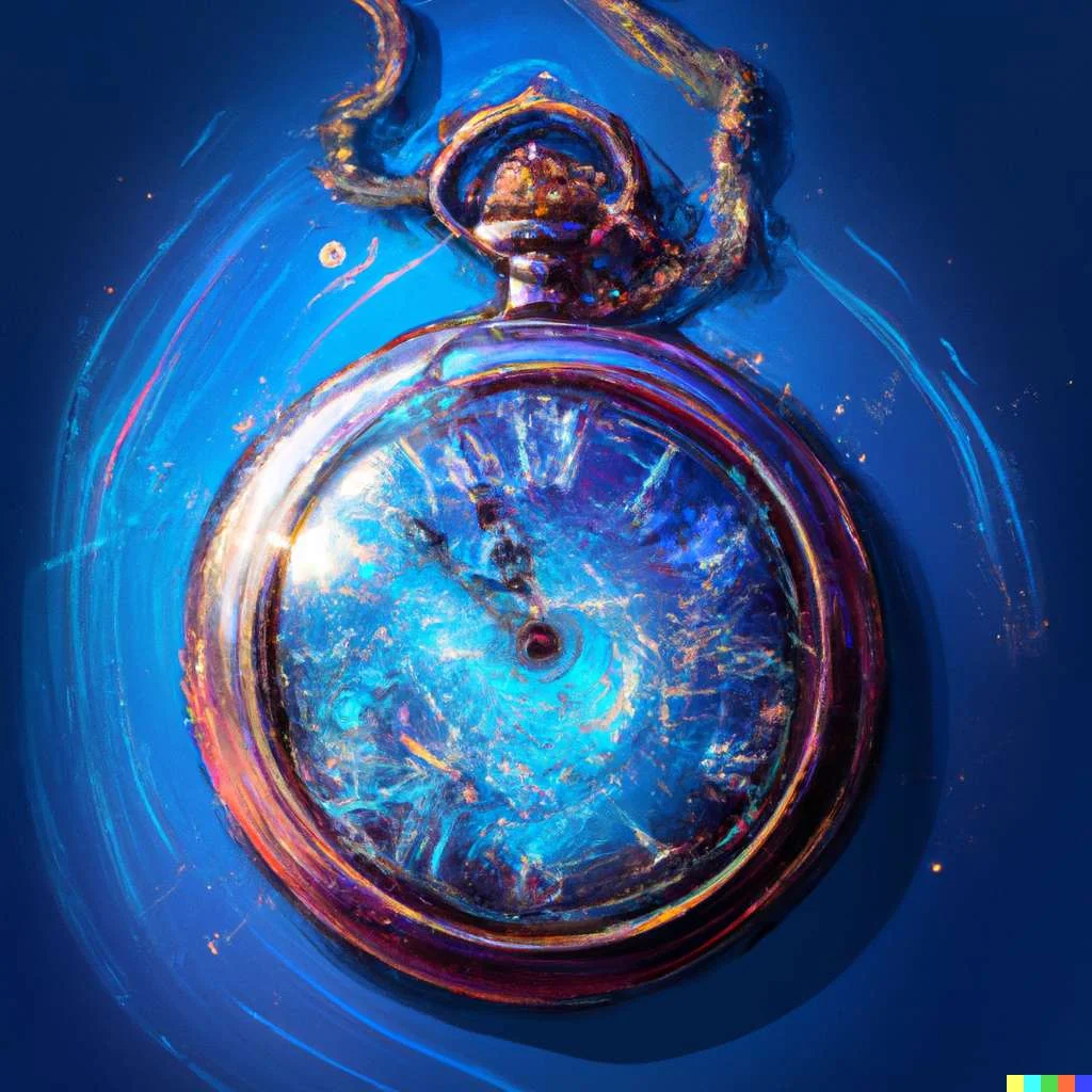 Melodies of Time's Embrace. A pocket watch that is a portal to the past
