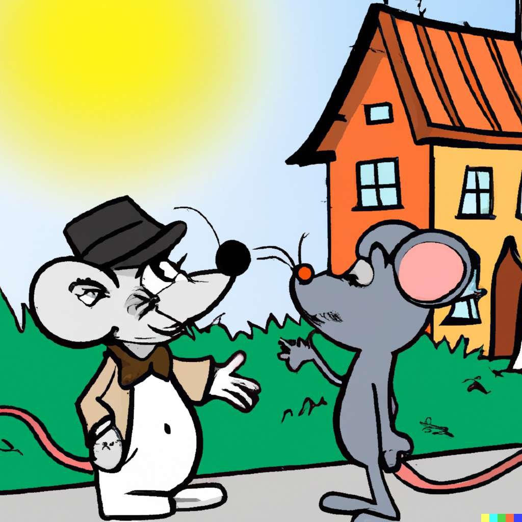 The Town Mouse and the Country Mouse aesop's fable ilustration
