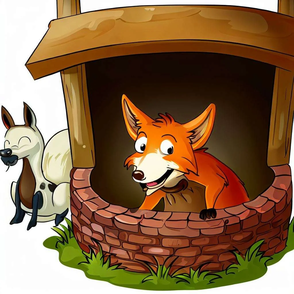 The Fox and the Goat cartoon image