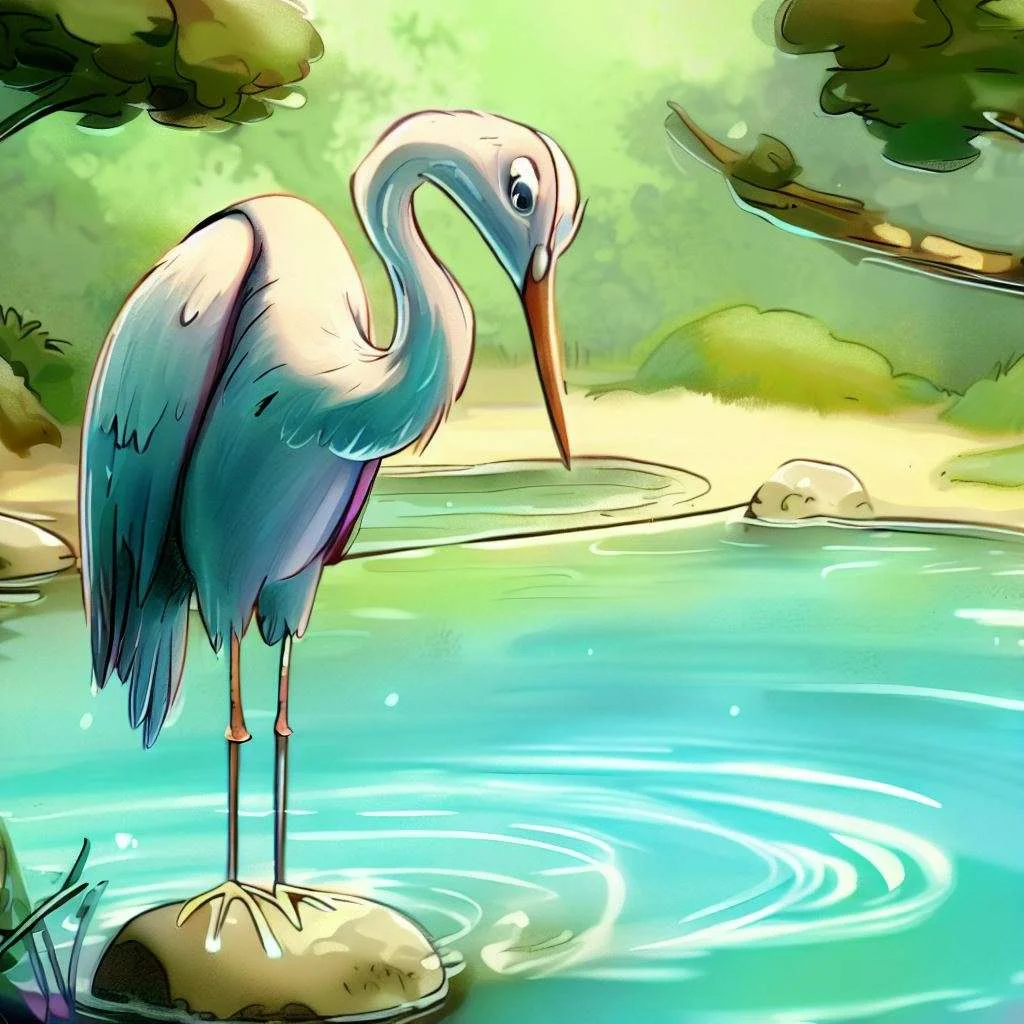 the heron a character of aesop famous moral story about opportunities