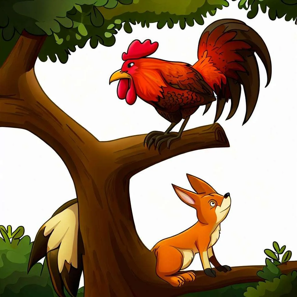 the cock and the fox cartoon
