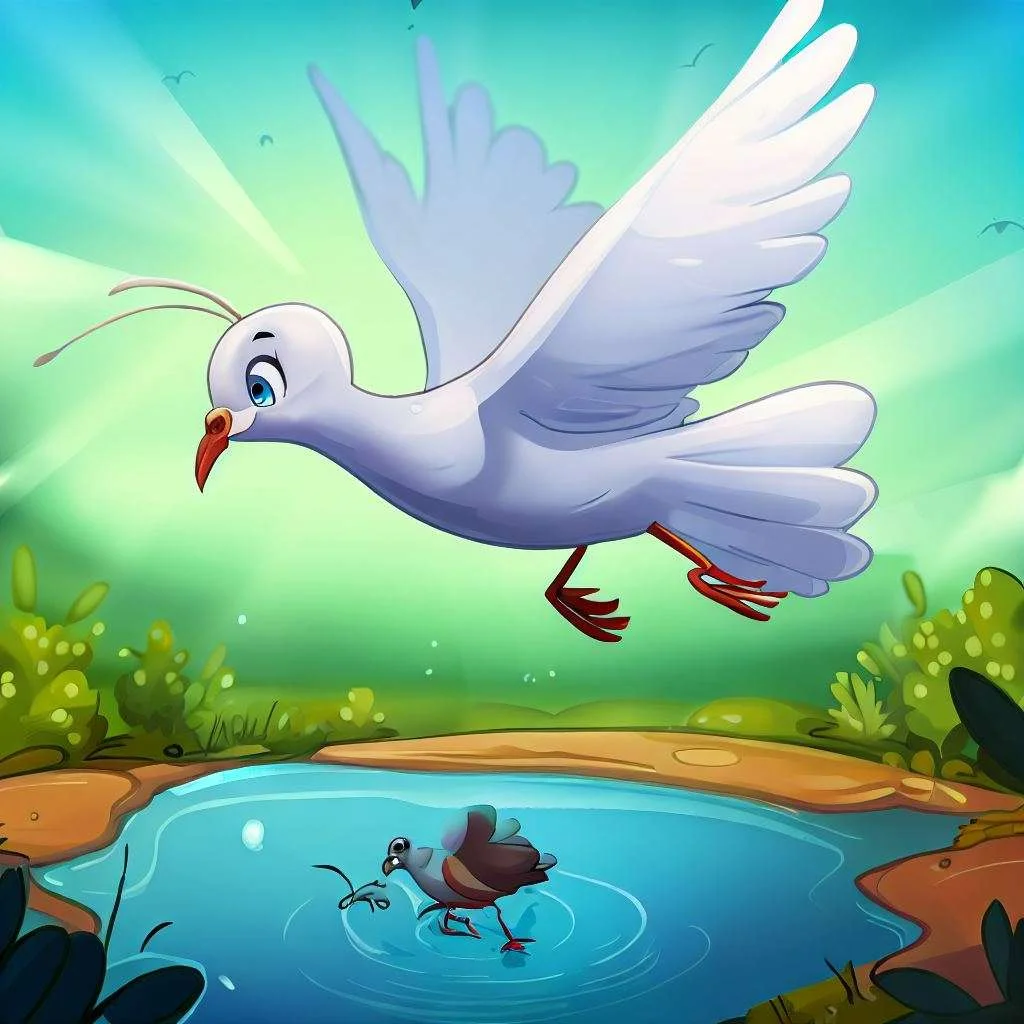 the dove and the ant cartoon image