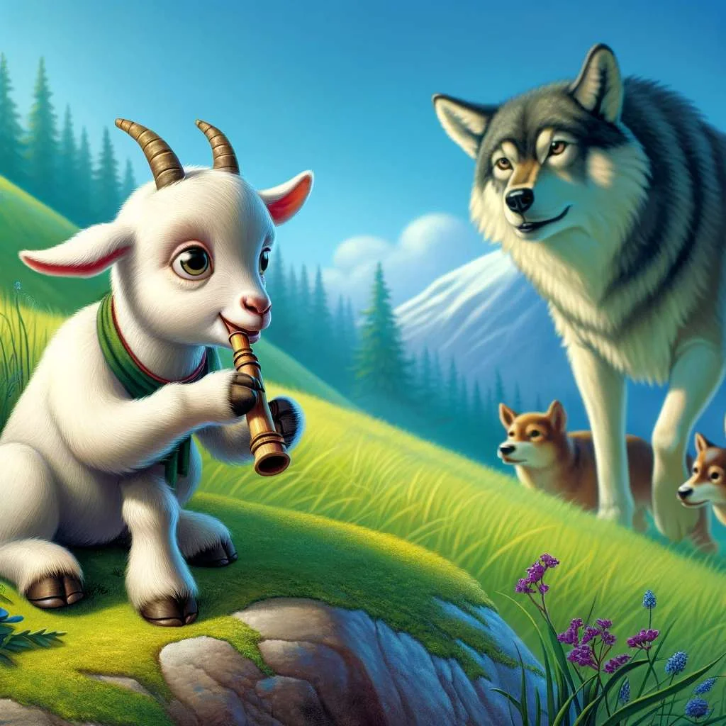 the wolf and the kid fable image cartoon