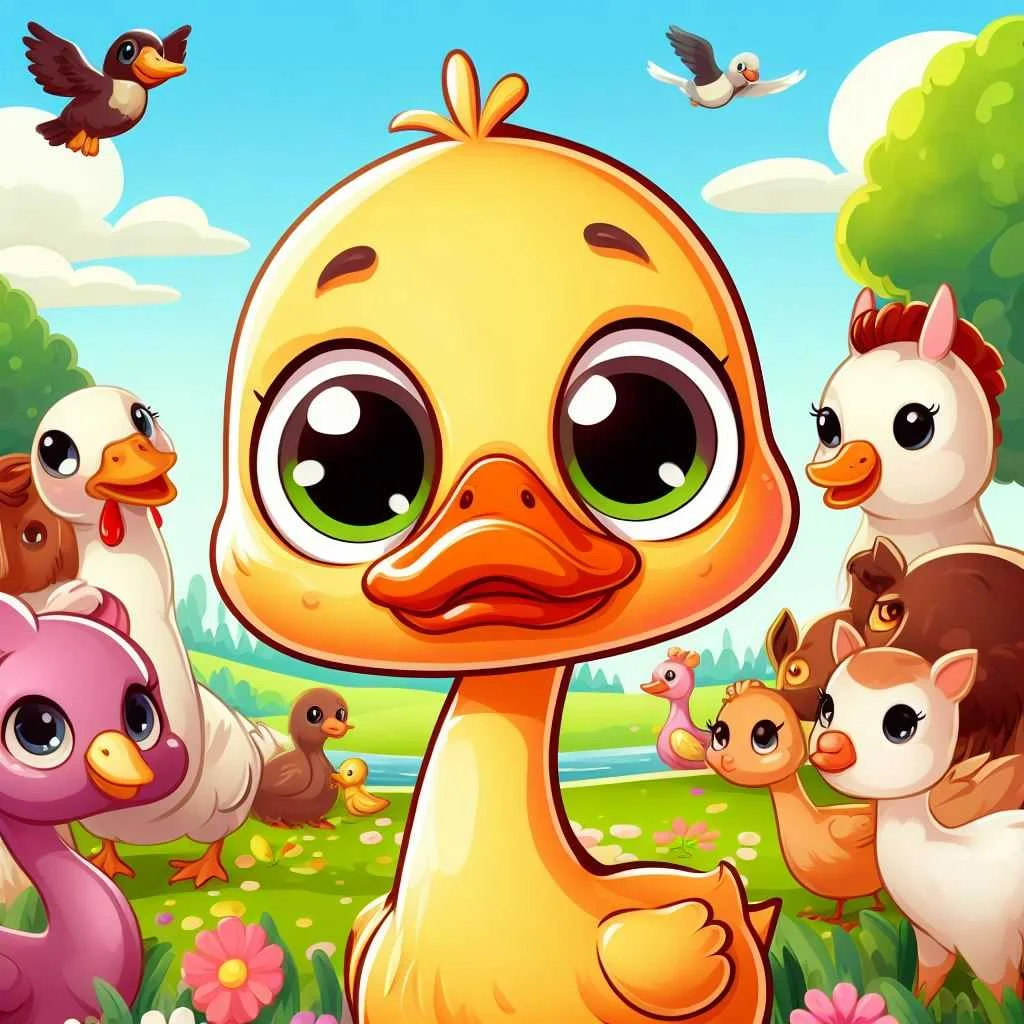 The Ugly Duckling story image cartoon
