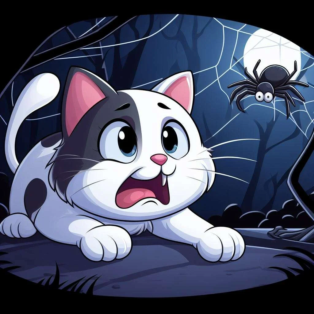 a cat and a spider