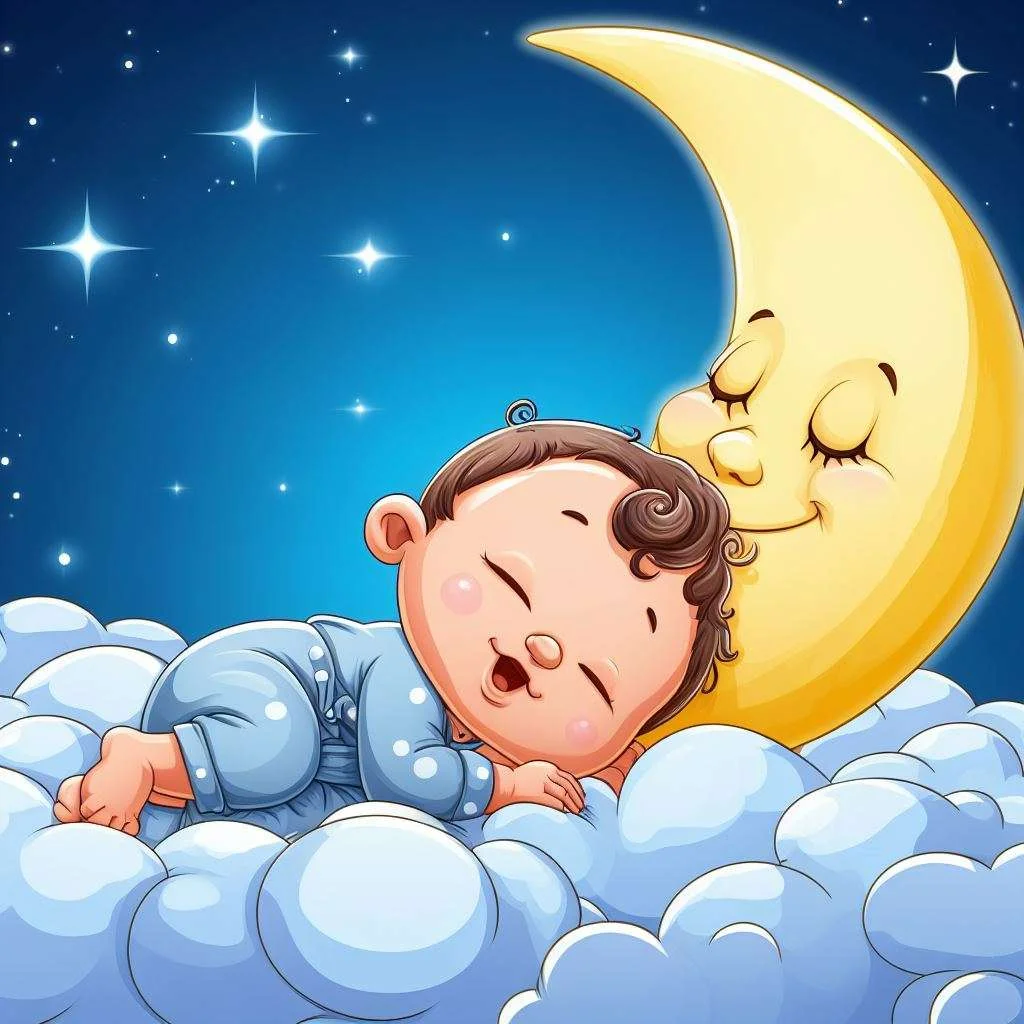 a baby and the moon cartoon lullabay