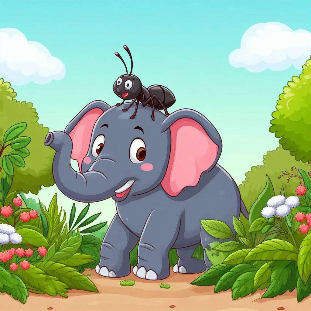 the elephant and the ant caroon image