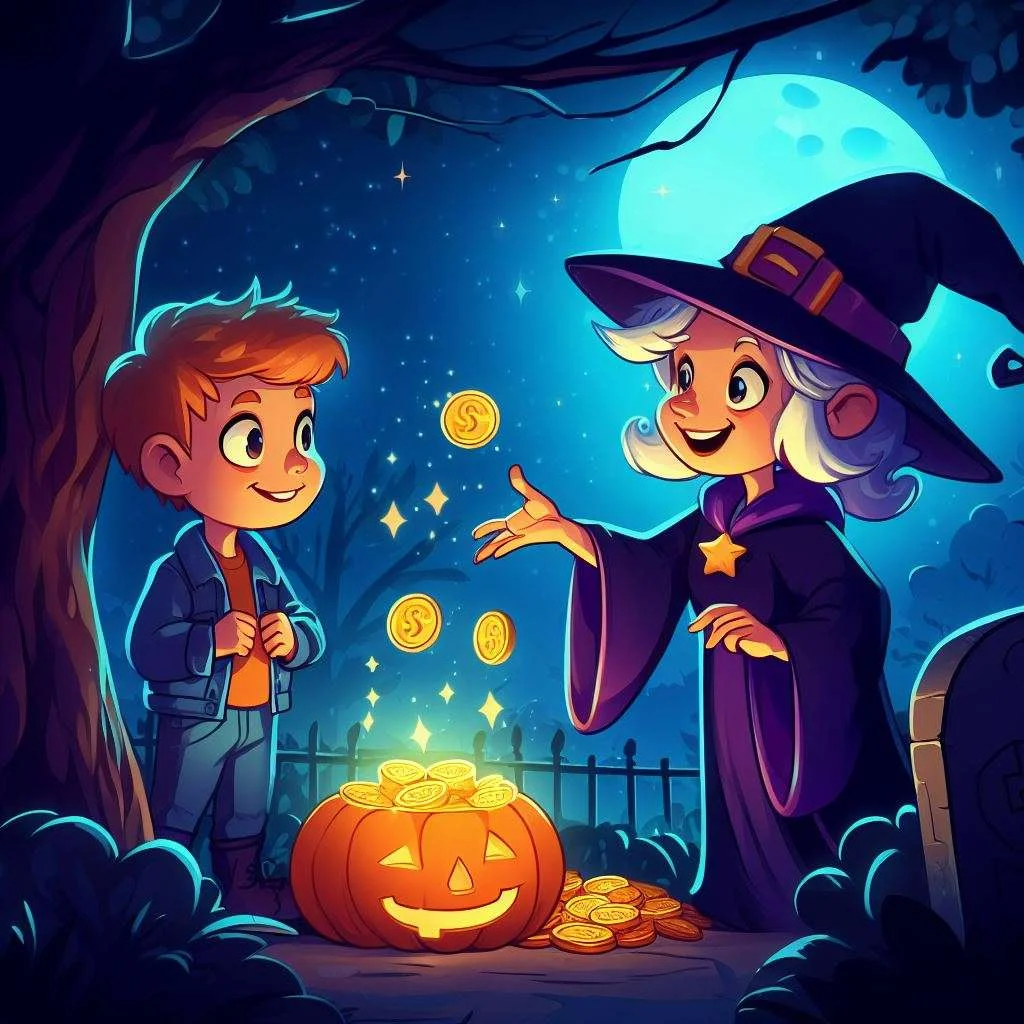 a boy and a witch halloween story