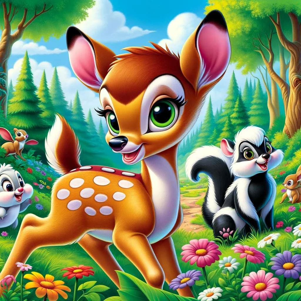 Bambi the deer image cartoon beautiful