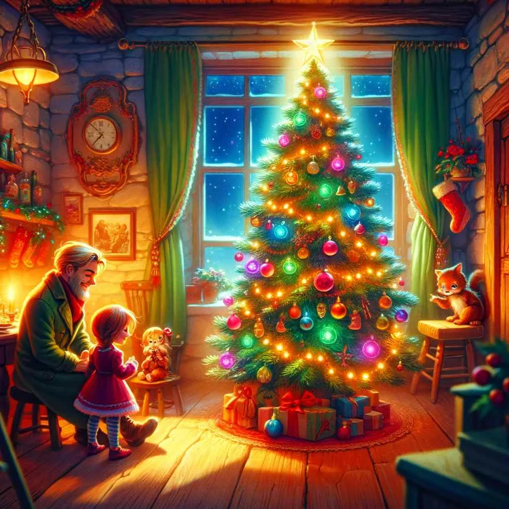A beautiful picture inspired by the story of the little Christmas tree