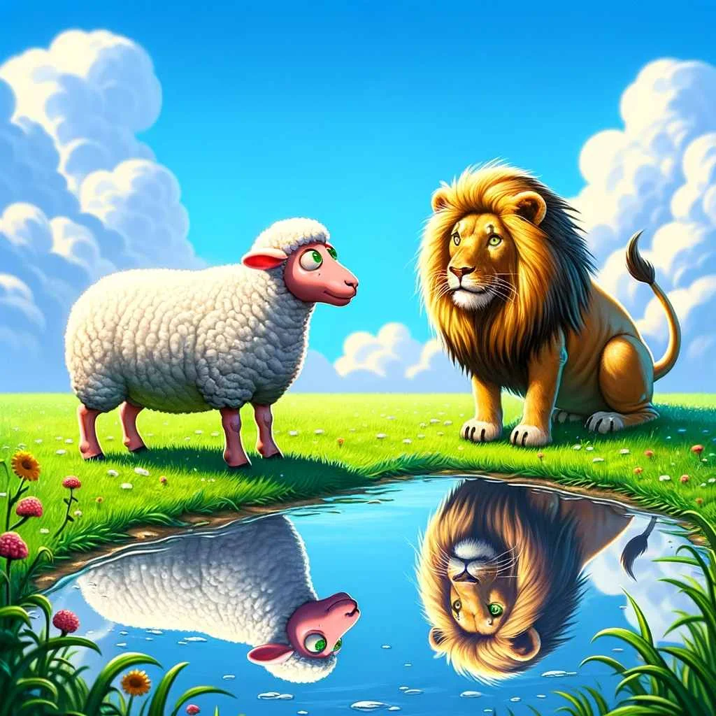 The Lion Who Became a Sheep cartoon image