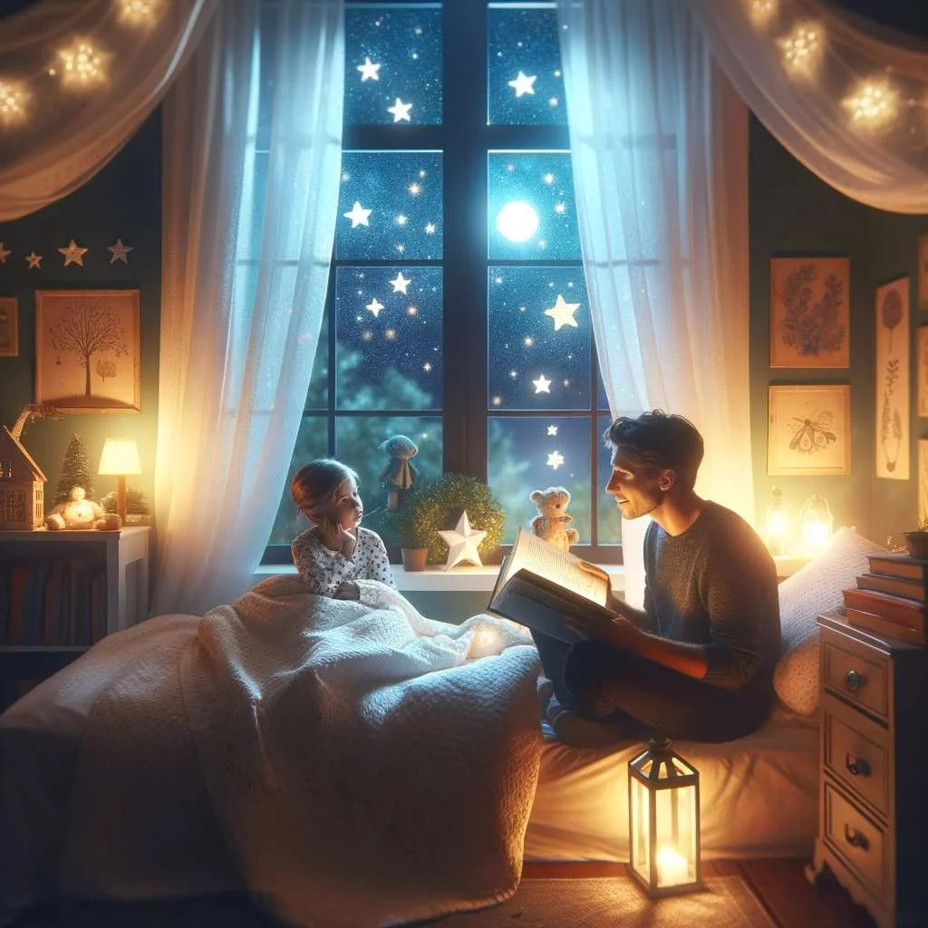 a warm and inviting bedtime scene, perfect for a family-oriented perspective on bedtime riddles