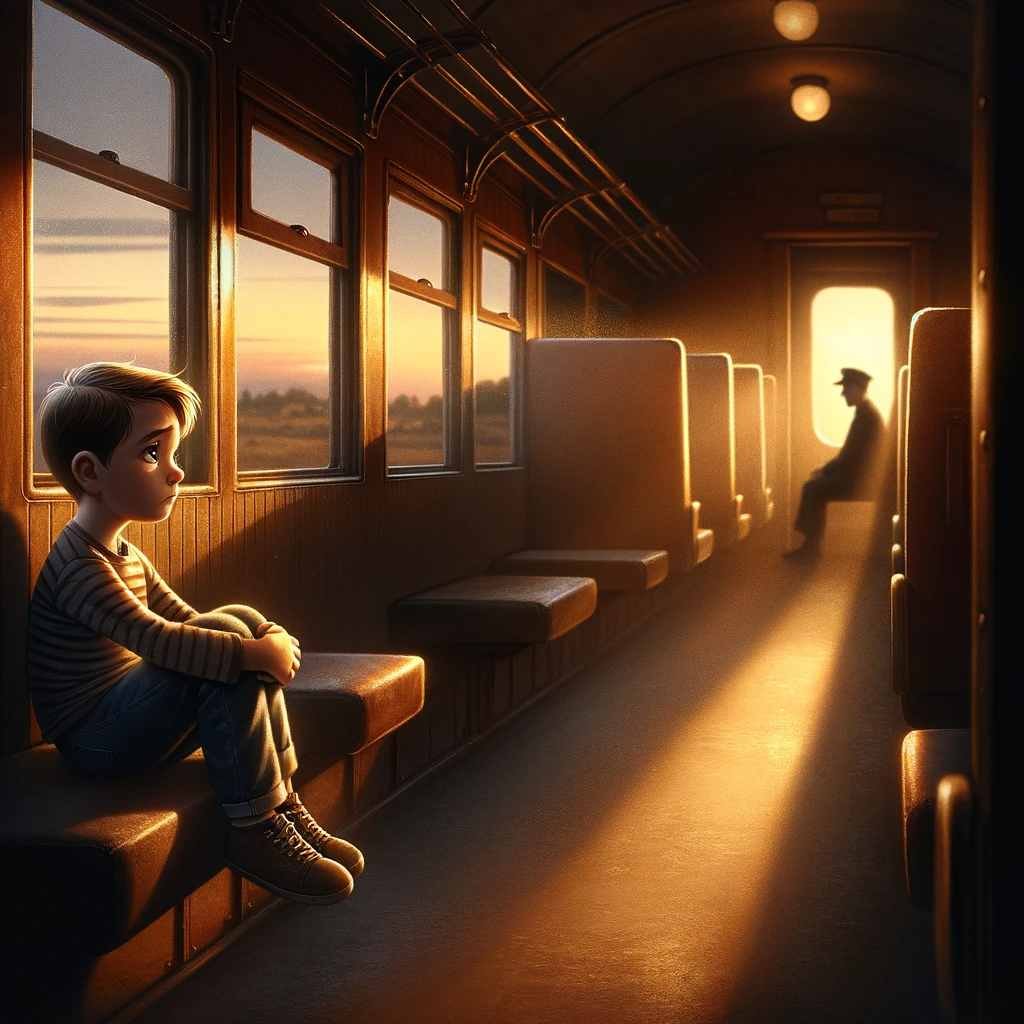 the kid in the train