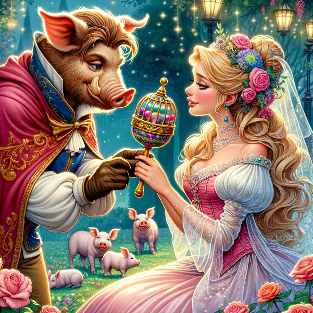 the Swineherd and the princess fairy tale image