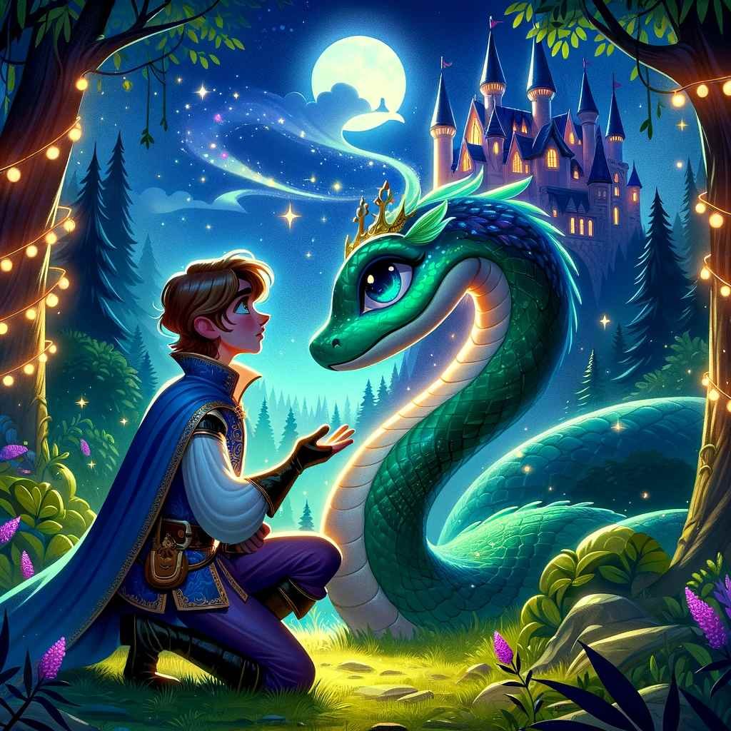 The green serpent fairy tale image